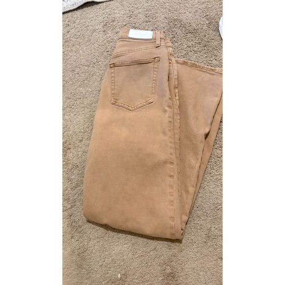 Re/Done Comfort Stretch Tan high-waisted straight-leg jeans Size 27 - Picture 3 of 5